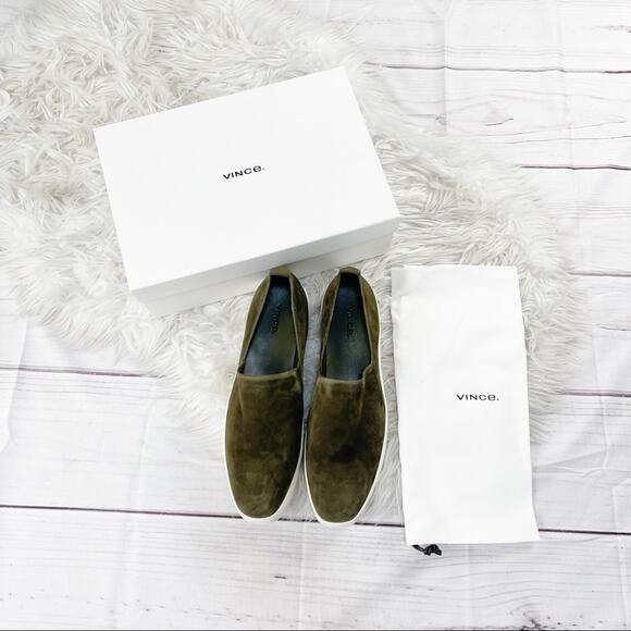 Vince Women's Saxon 2 Slip On Platform Sneakers In Militaire  Size 11 / 41 - Picture 2 of 7